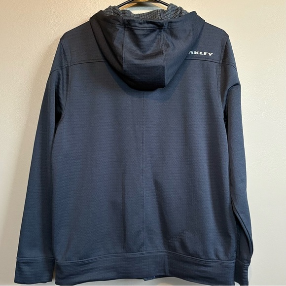 OAKLEY Performance Zip Up Jacket with Hood Navy Mens Size Small - Picture 2 of 12